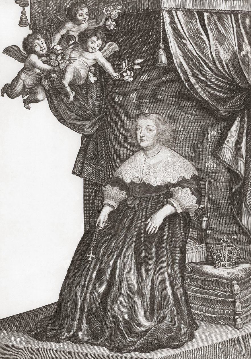 Marie de Medici, Koningin van Frankrijk. Portret door Gerrit van (after) Honthorst