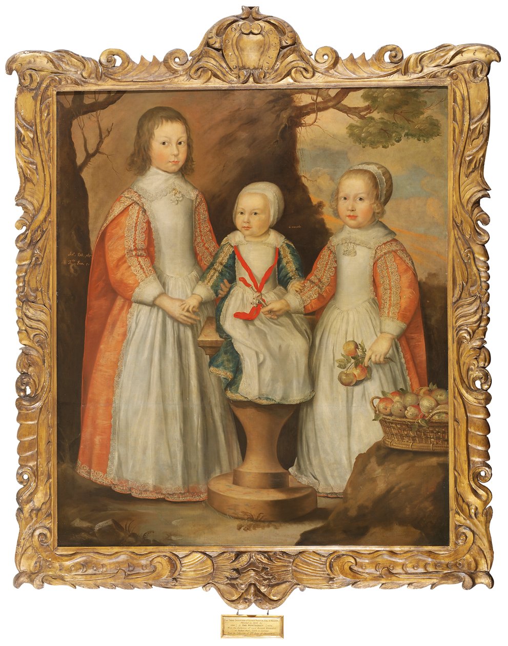 Portret van de drie kinderen van George Preston van Holker, 1650 door Gerrit van Honthorst