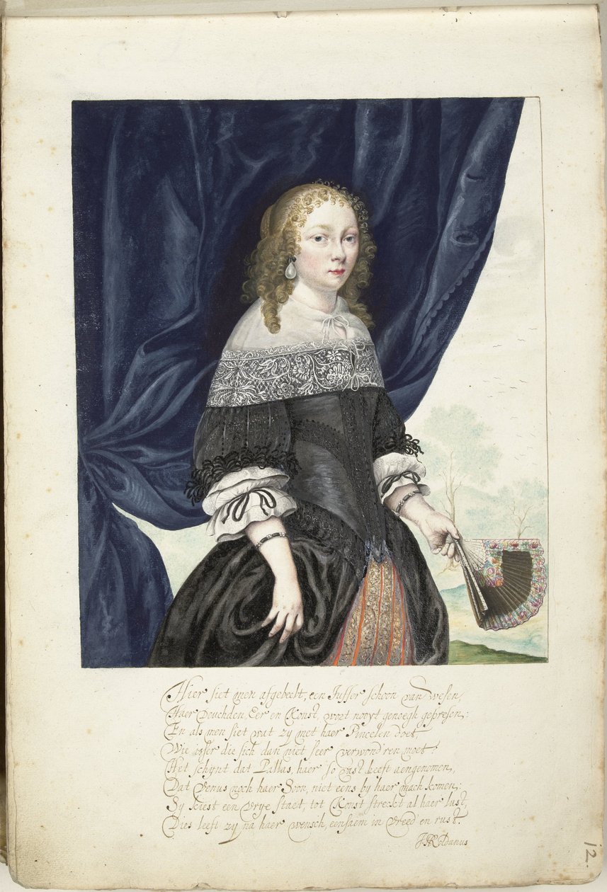Zelfportret van Gesina, driekwart naar rechts door Gesina ter Borch