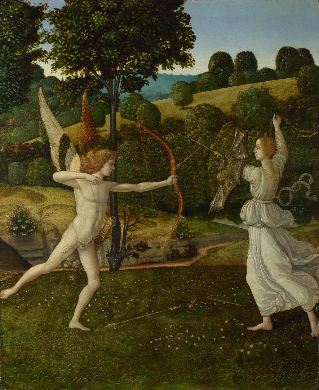 Lotta tra Amore e Castità door Gherardo di Giovanni del Fora