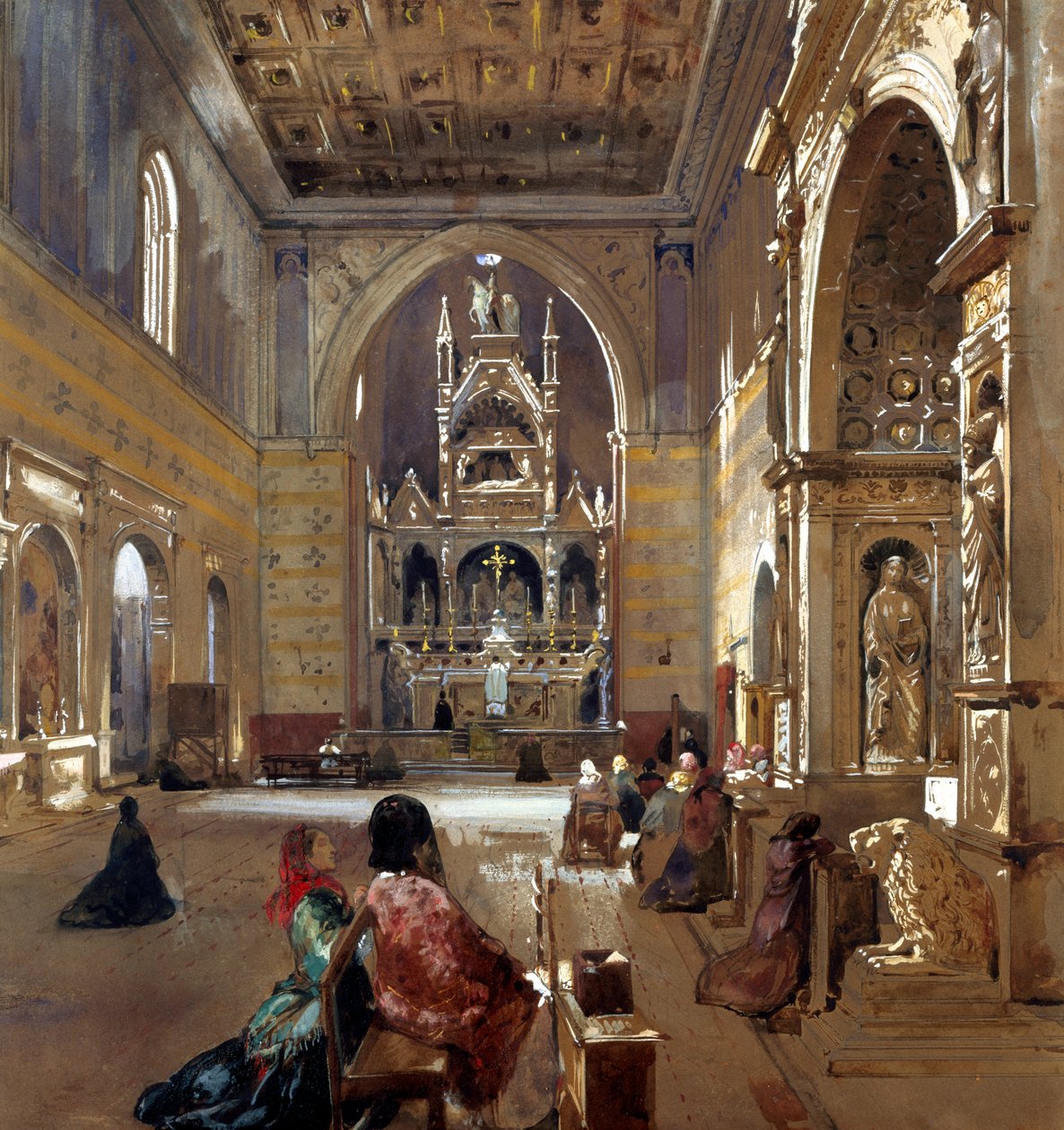 Interieur van de San Giovanni a Carbonara Kerk door Giacinto Gigante