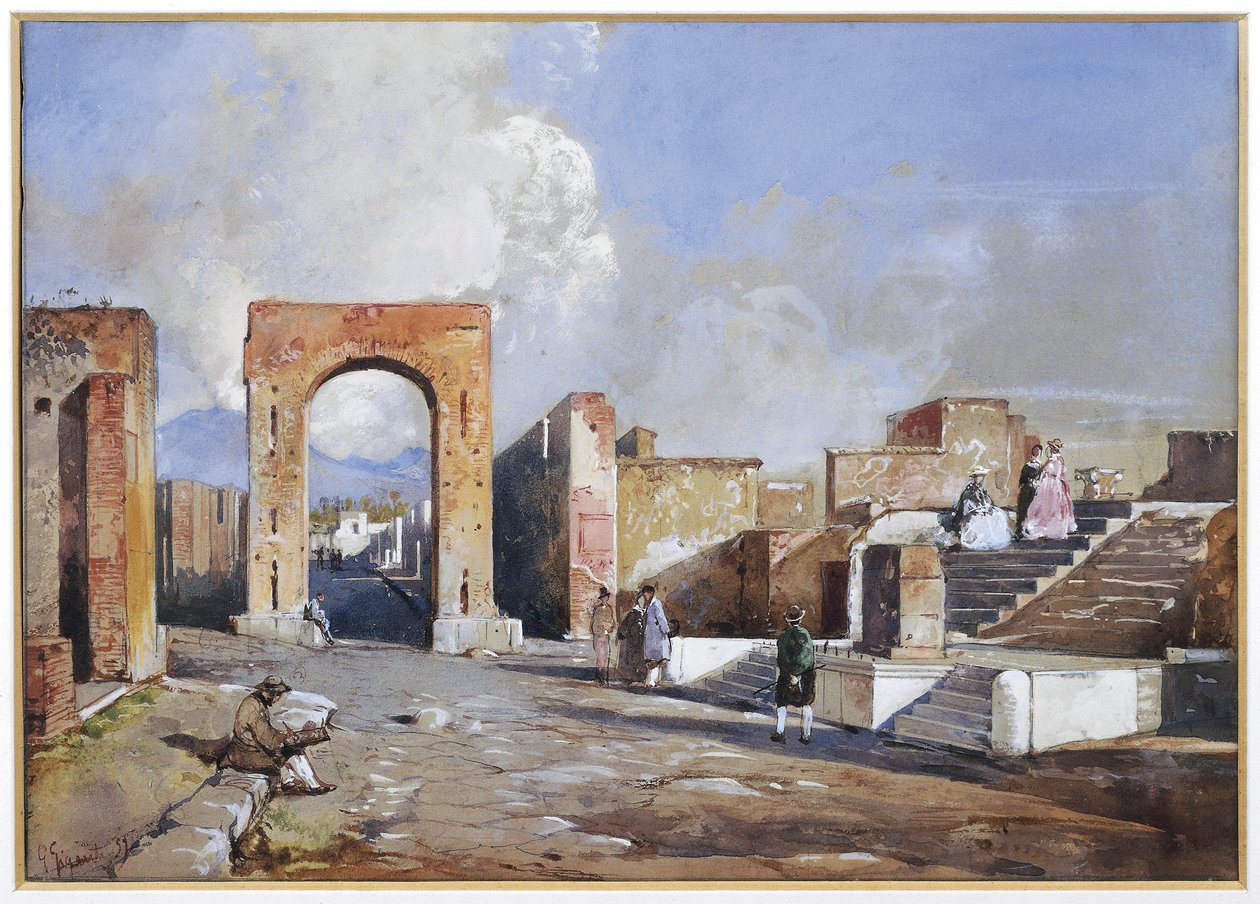 Italië, Opgravingen van Pompeii door Giacinto Gigante