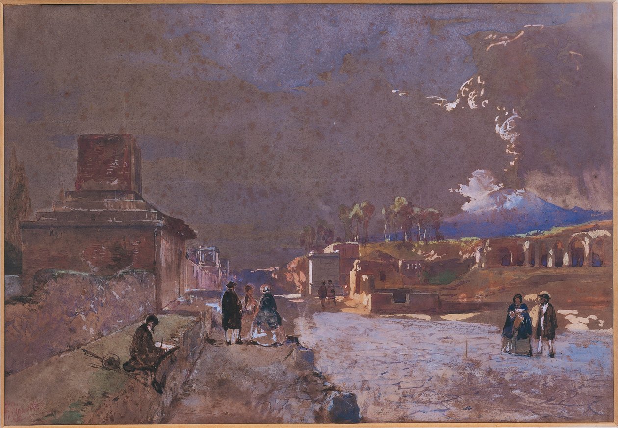 Italië, De Straat van de Graven in Pompeii door Giacinto Gigante