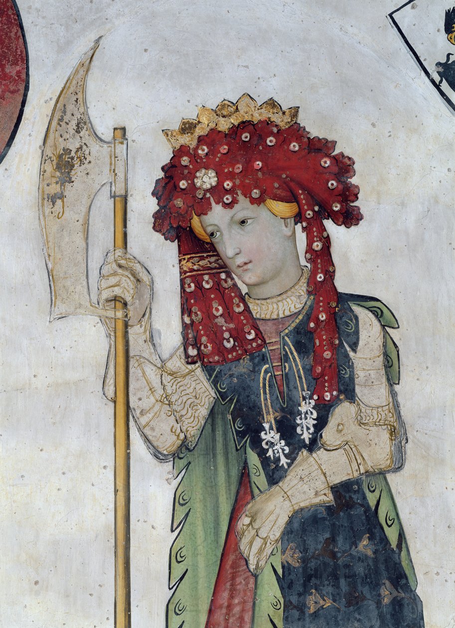 De Negen Waardigen en de Negen Waardige Vrouwen, detail van Tamari, 1418-30 door Giacomo Jaquerio