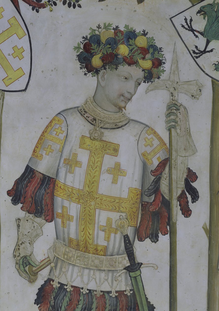 De Negen Waardigen, detail van Godfried van Bouillon (c.1060-1100) 1418-30 door Giacomo Jaquerio