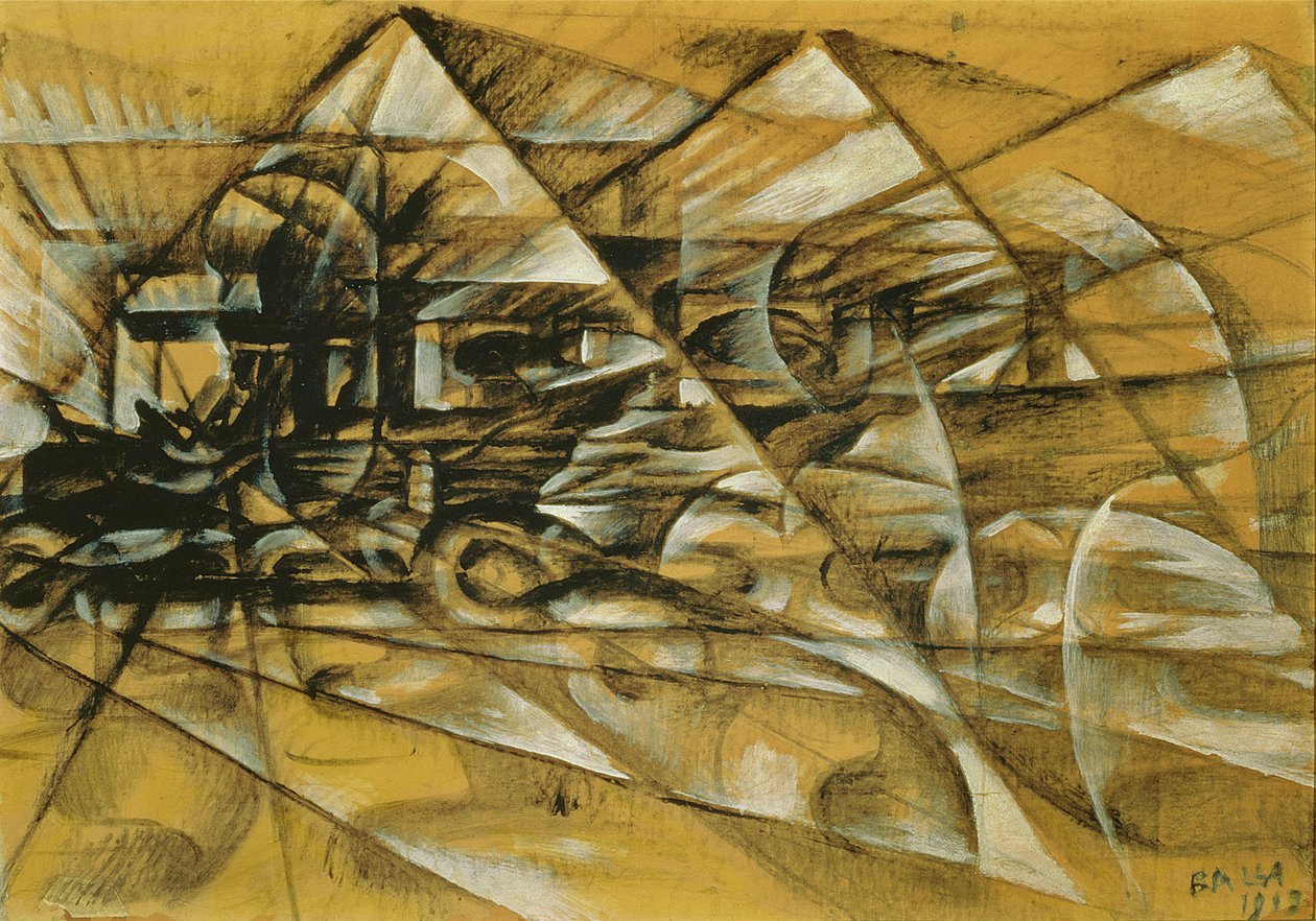 De snelheid van een auto door Giacomo Balla
