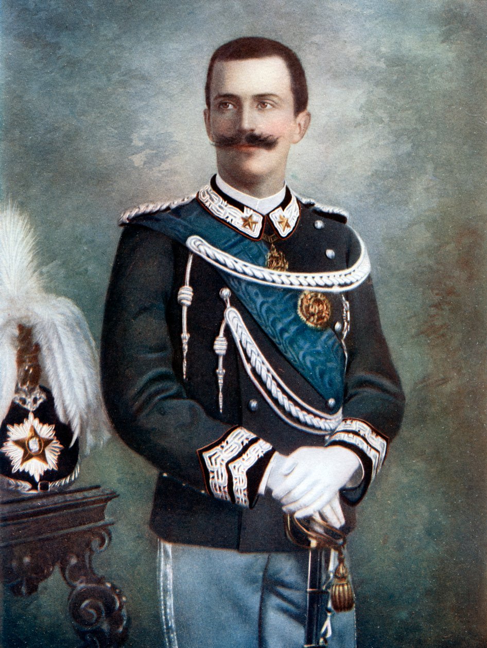 Victor Emmanuel III, koning van Italië, eind 19e-begin 20e eeuw door Giacomo Brogi