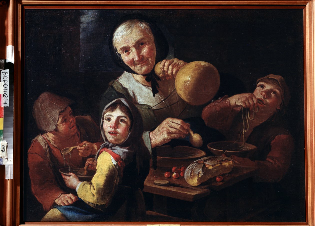 De maaltijd van de boeren door Giacomo Francesco Cipper