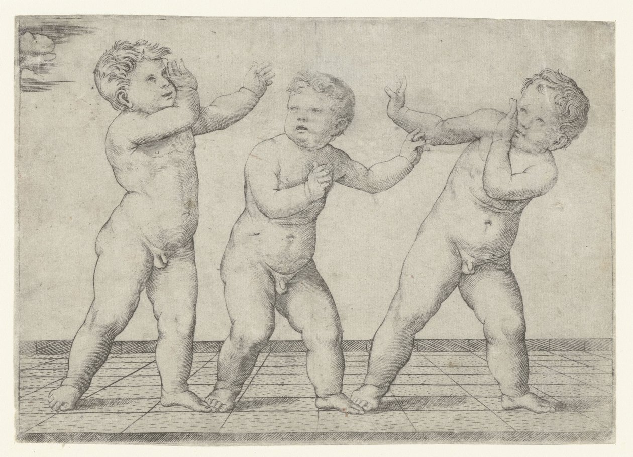 Drie naakte jongetjes door Giacomo Francia