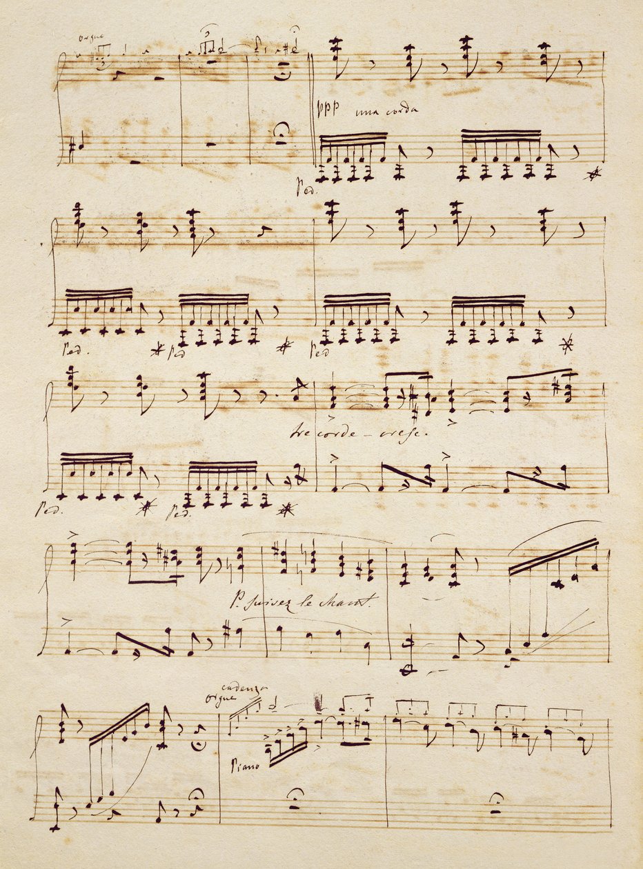 Manuscriptpagina uit de partituur van 