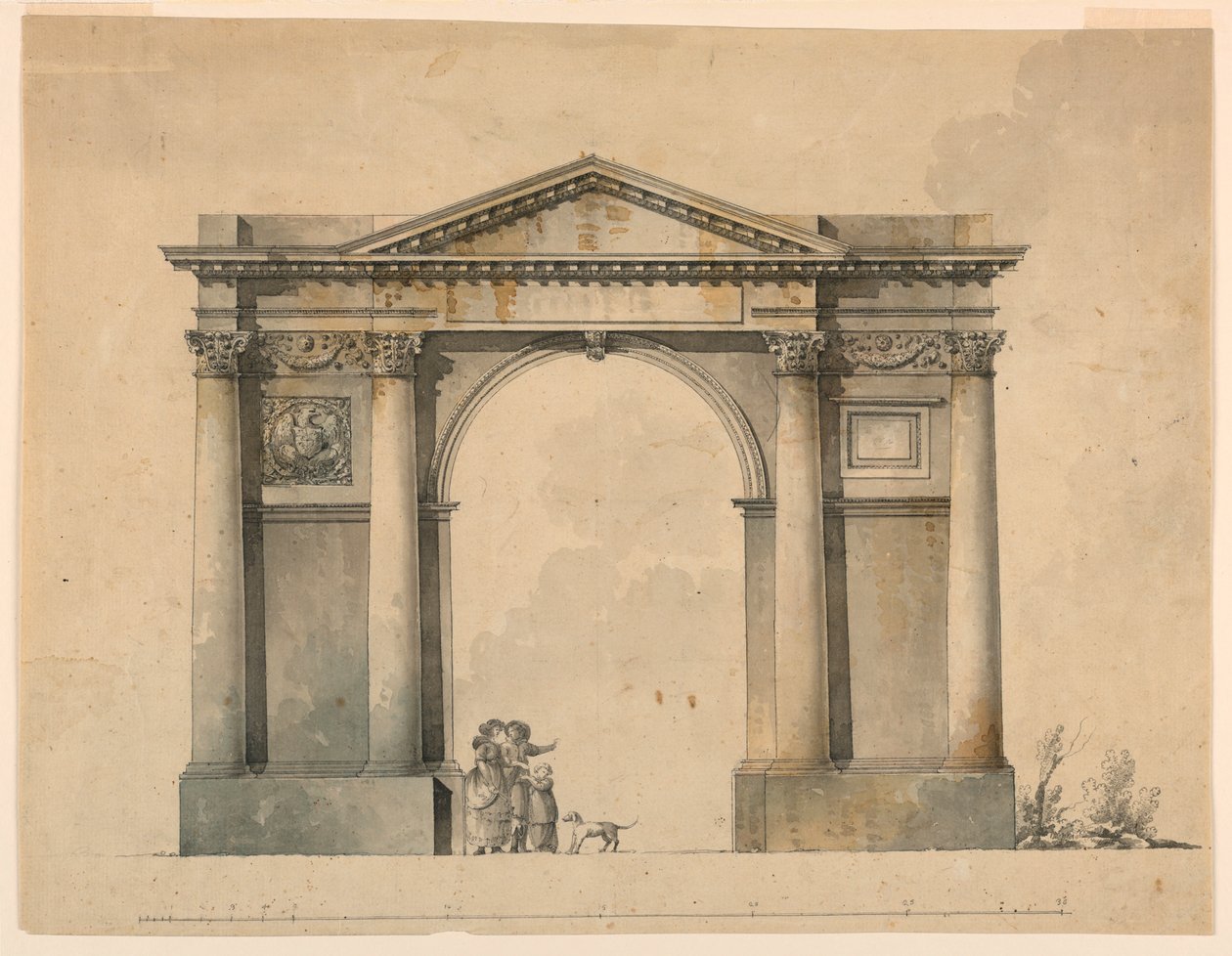 Ontwerp voor een Triomfboog voor Napoleon I, Bergamo, Italië door Giacomo Quarenghi