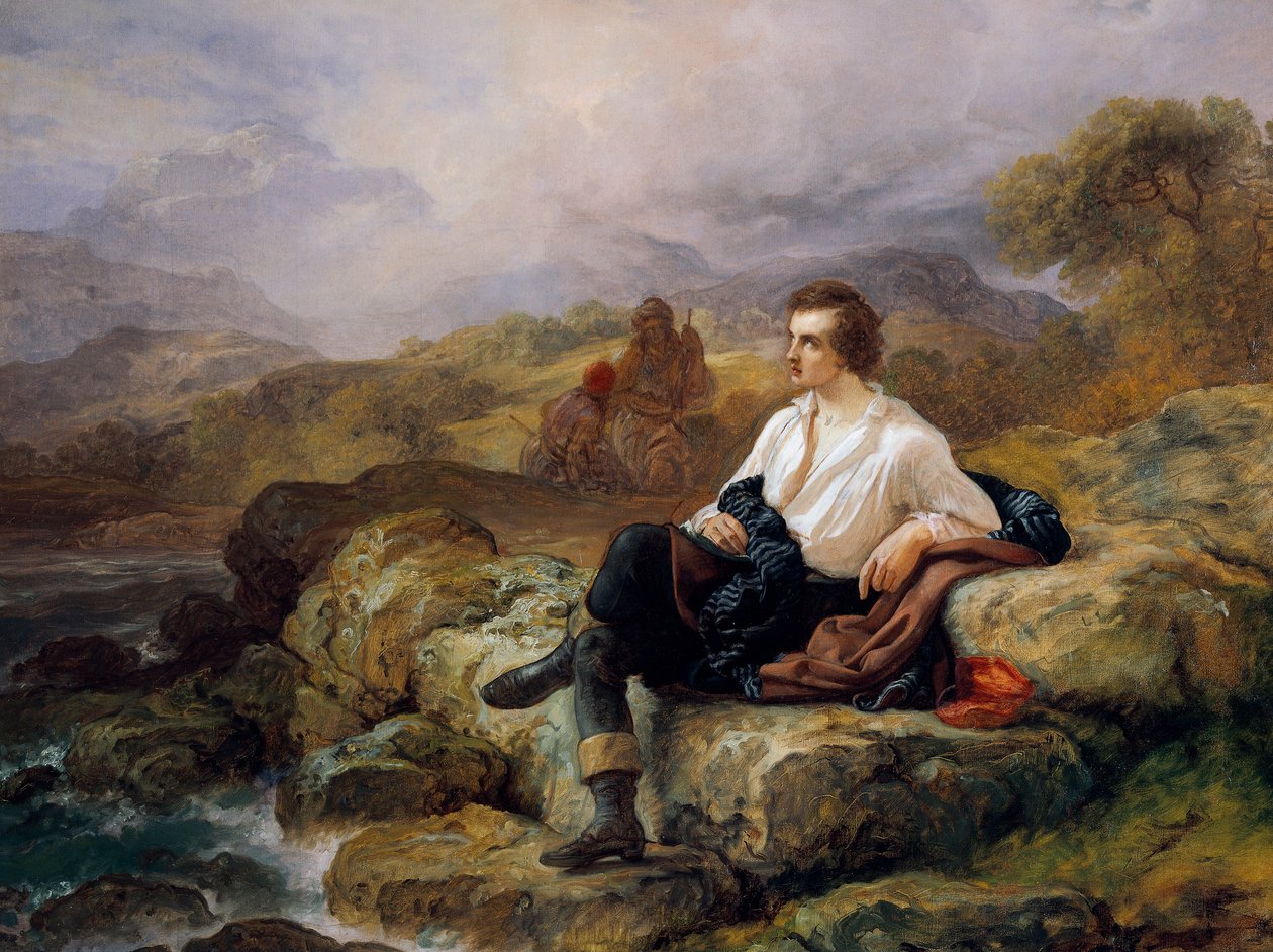 Lord Byron aan de kust van de Helleense zee door Giacomo Trecourt