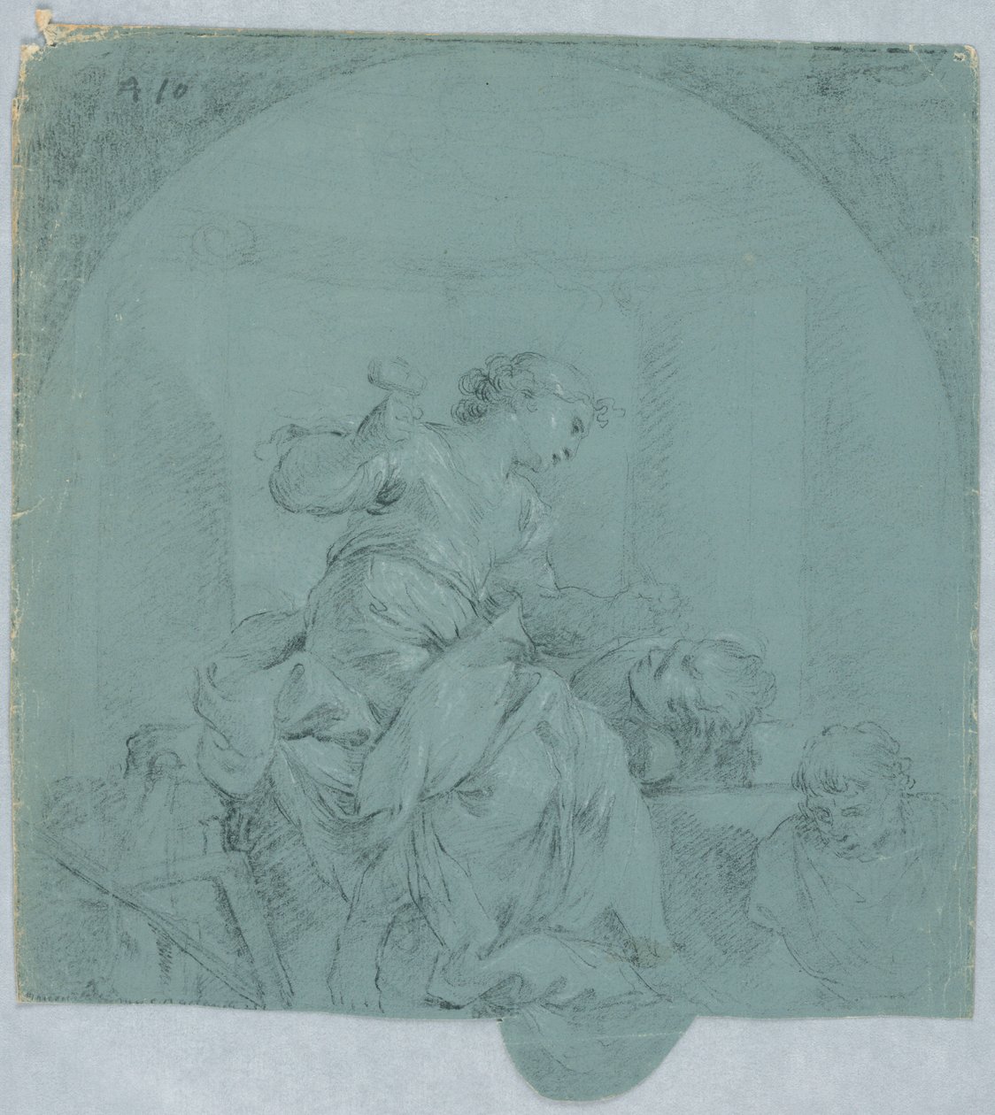 Ontwerp voor Allegorie van Beeldhouwkunst door Giacomo Zampa