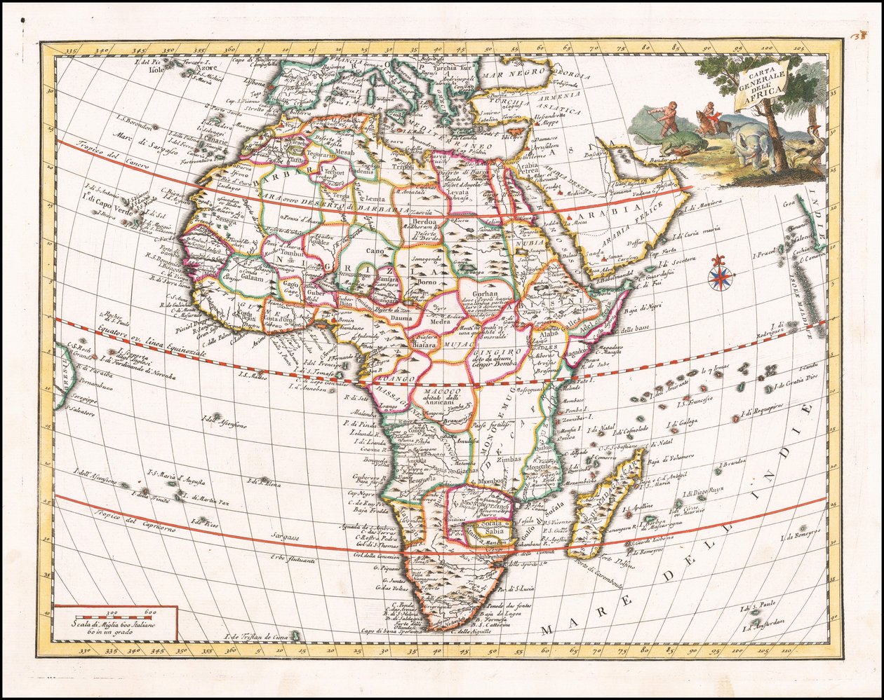 Kaart van Afrika uit 1740 door Giambattista Albrizzi door Giambattista Albrizzi