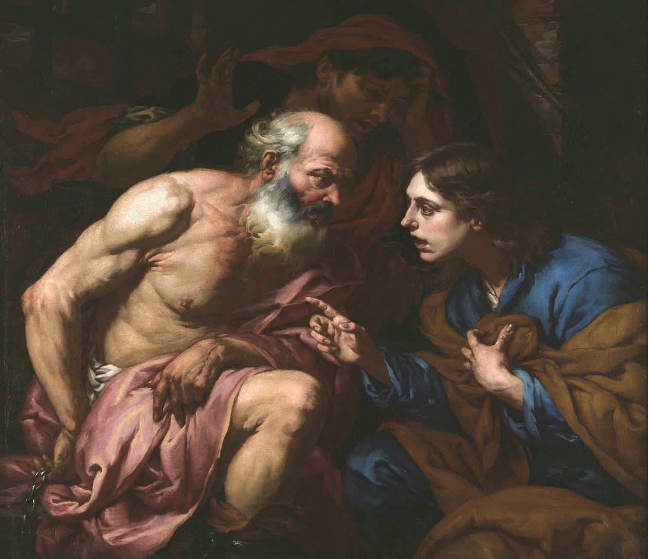 Jozef interpreteert de dromen van de bakker en de schenker door Giambattista Langetti