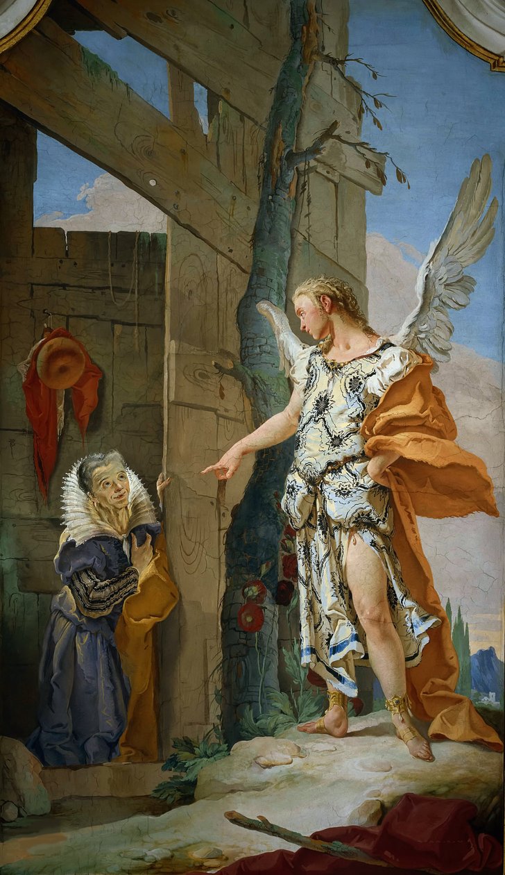 De verschijning van de engel voor Sarah, ca. 1728 door Giambattista Tiepolo