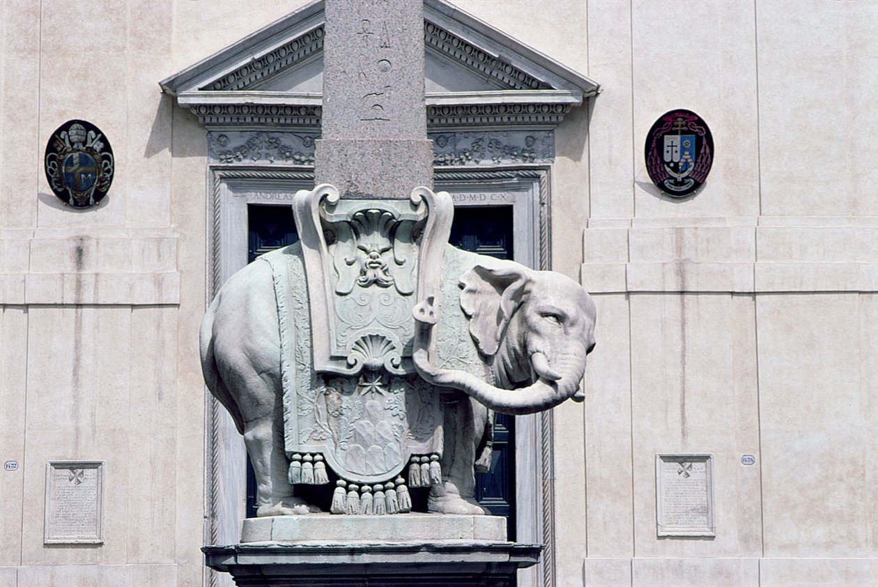 Een Olifant die een Obelisk ondersteunt, 1667 door Gian Lorenzo Bernini