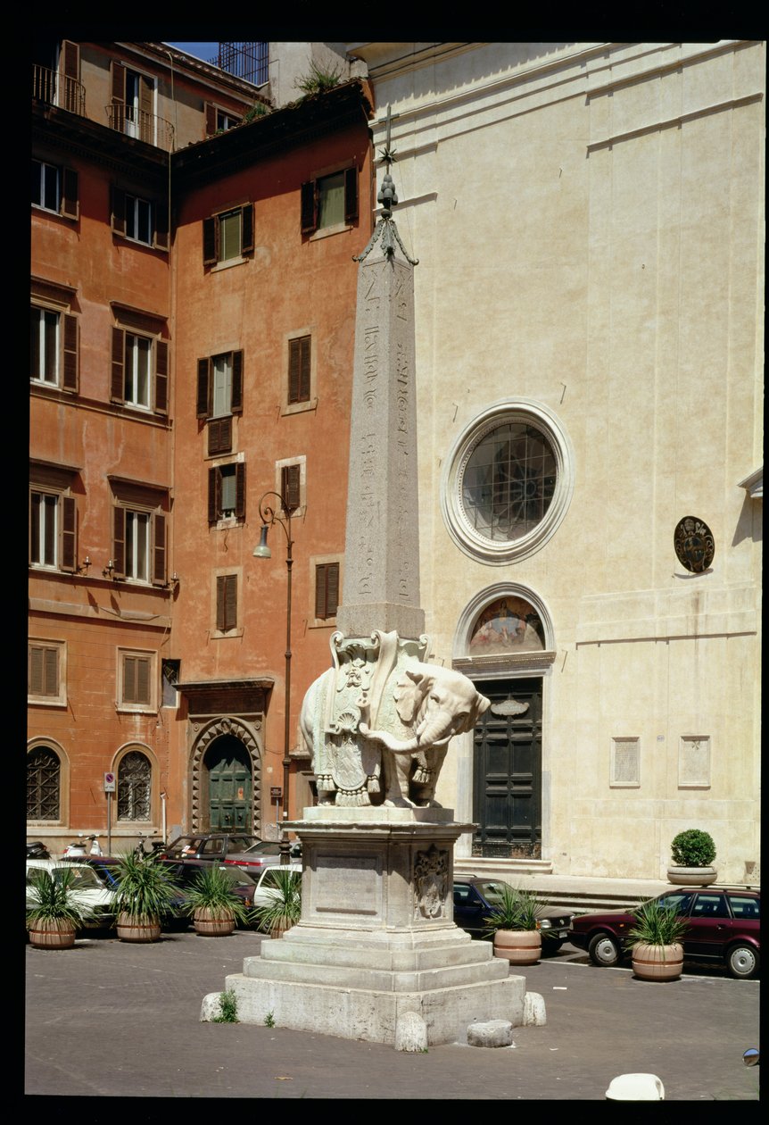 Olifant met een Egyptische obelisk, 1667 door Gian Lorenzo Bernini