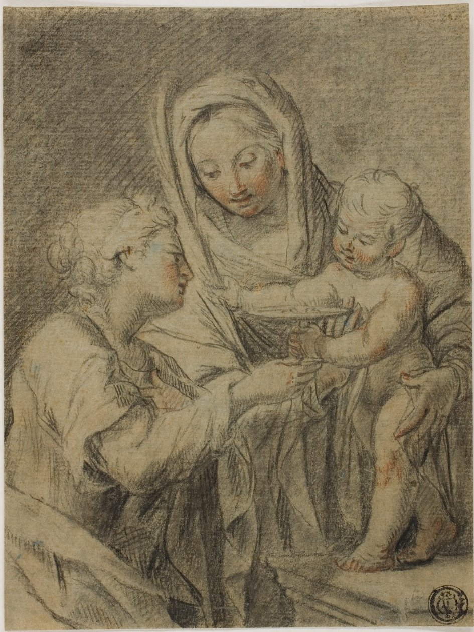 Maagd en kind met de heilige Lucia door Gian Girolamo Bonesi