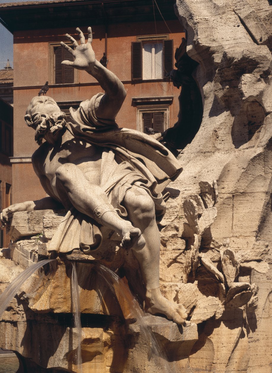 De Fontein van de Vier Rivieren (detail) door Gian Lorenzo Bernini