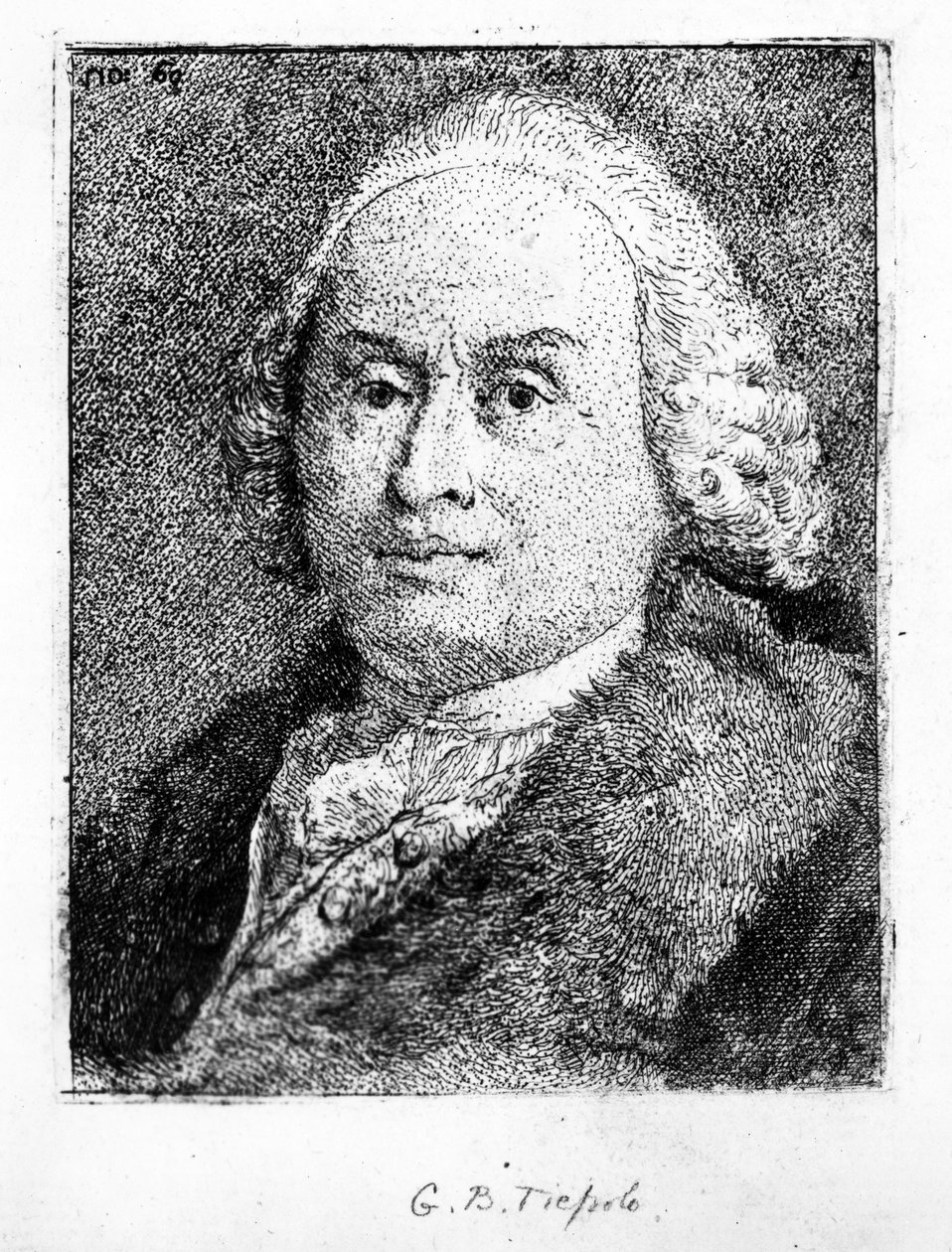 Portret van Giambattista Tiepolo, 1775 door Giovanni Domenico Tiepolo