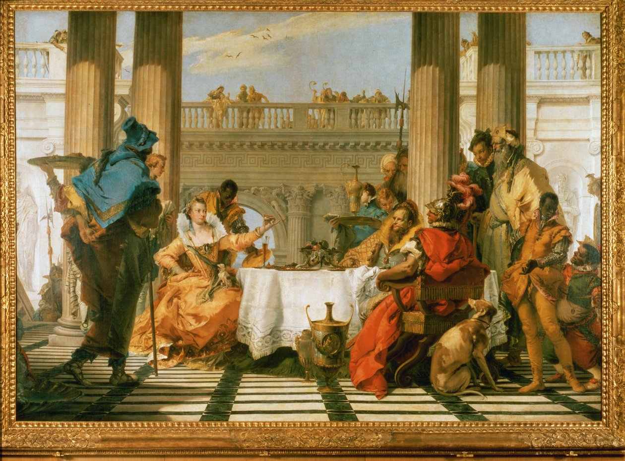 Het banket van Cleopatra door Giandomenico (1727-1804) Tiepolo