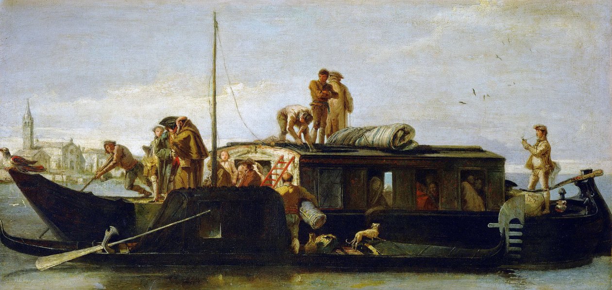 De postboot door Giovanni Domenico Tiepolo