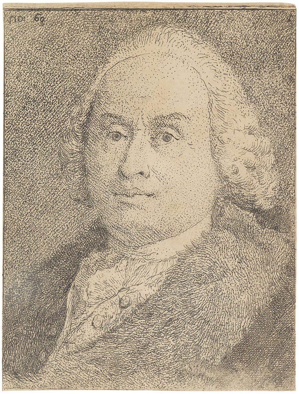 Portret van Giovanni Battista Tiepolo 1696-1770, 1770 door Giandomenico Tiepolo