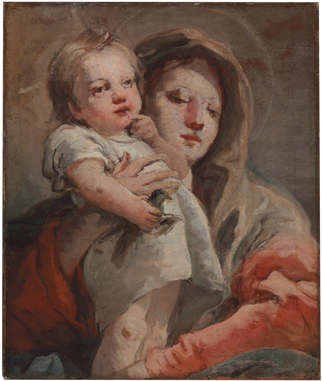 De Madonna en Kind met een distelvink door Giovanni Domenico Tiepolo