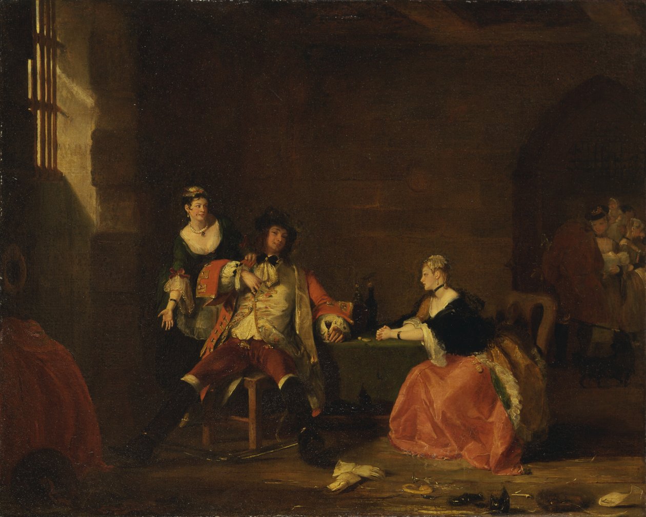 Kapitein Macheath Berispt door Polly en Lucy in de Bedelaarsopera, 1826 door Gilbert Stuart