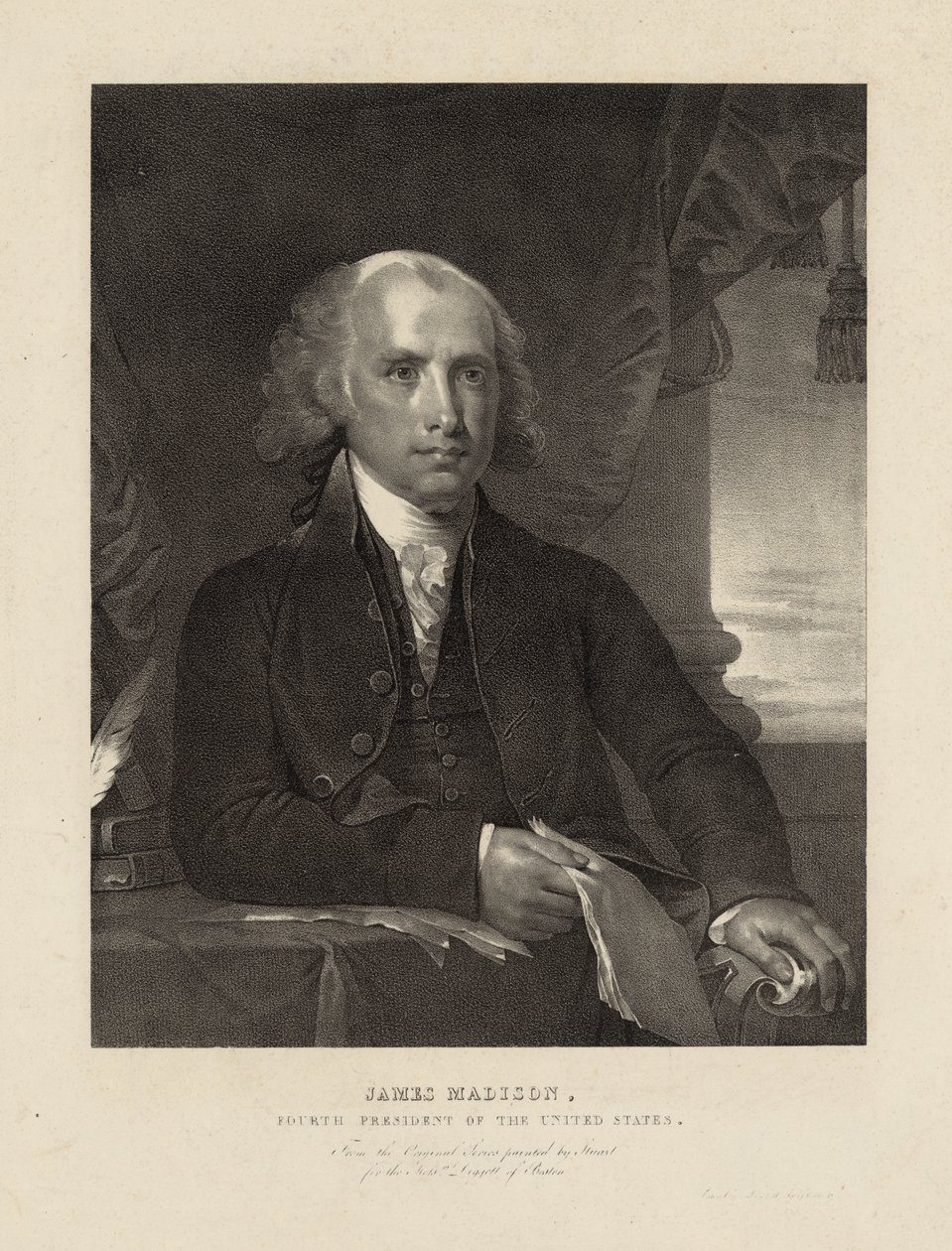 James Madison, vierde president van de Verenigde Staten, c.1828 door Gilbert (after) Stuart