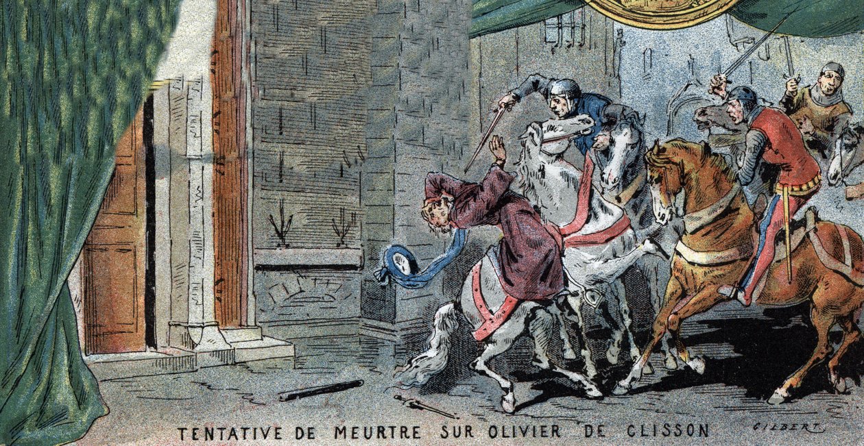 Poging tot moord op Olivier V de Clisson (1336-1407) door Gilbert
