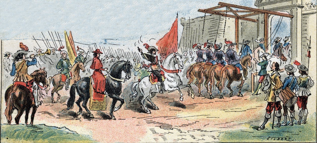 Beleg van La Rochelle - Geschiedenis van Frankrijk: Intocht van koning Lodewijk XIII en kardinaal de Richelieu door Gilbert Gilbert