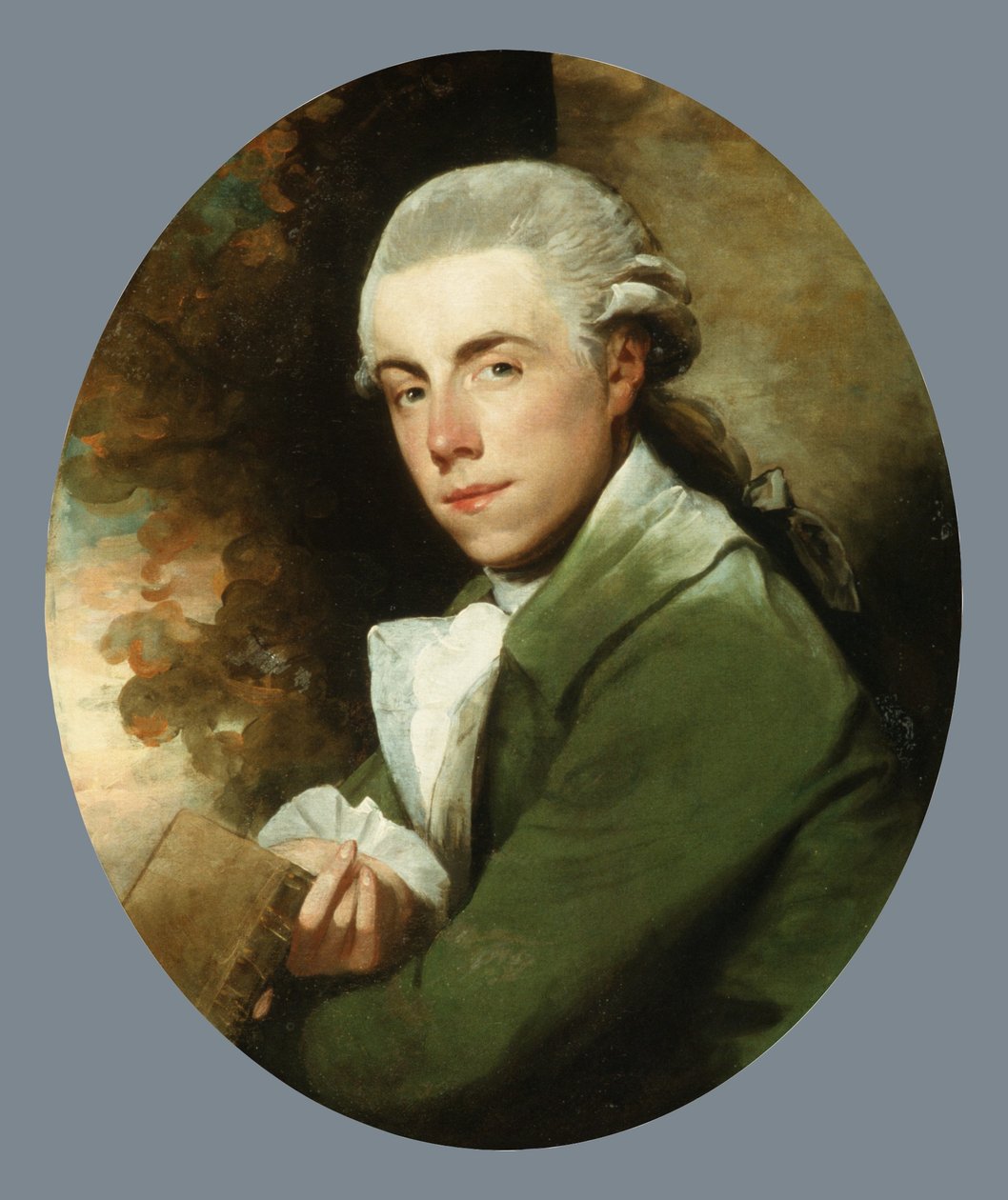 Man in een groene jas door Gilbert Stuart