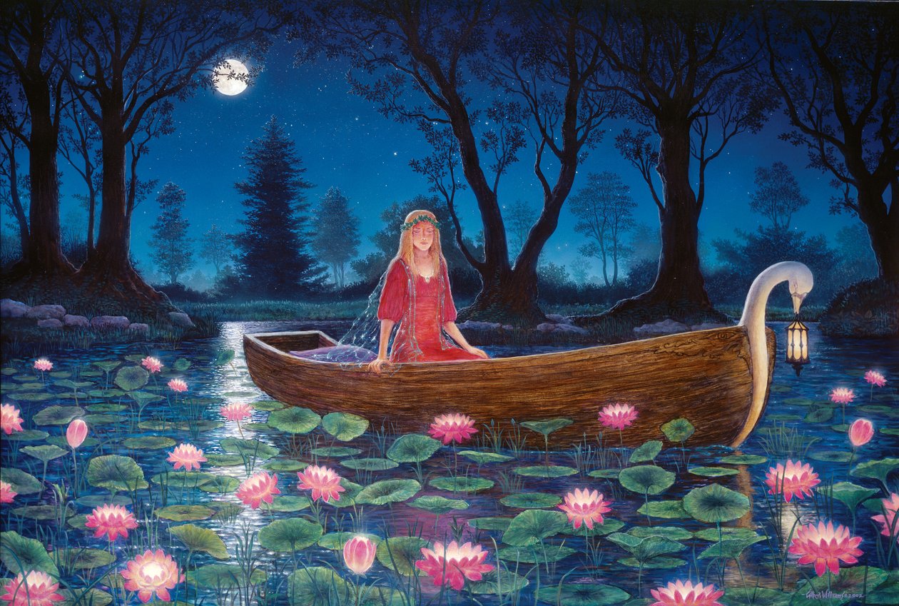 Maanlicht waterlelies, 2002 door Gilbert Williams