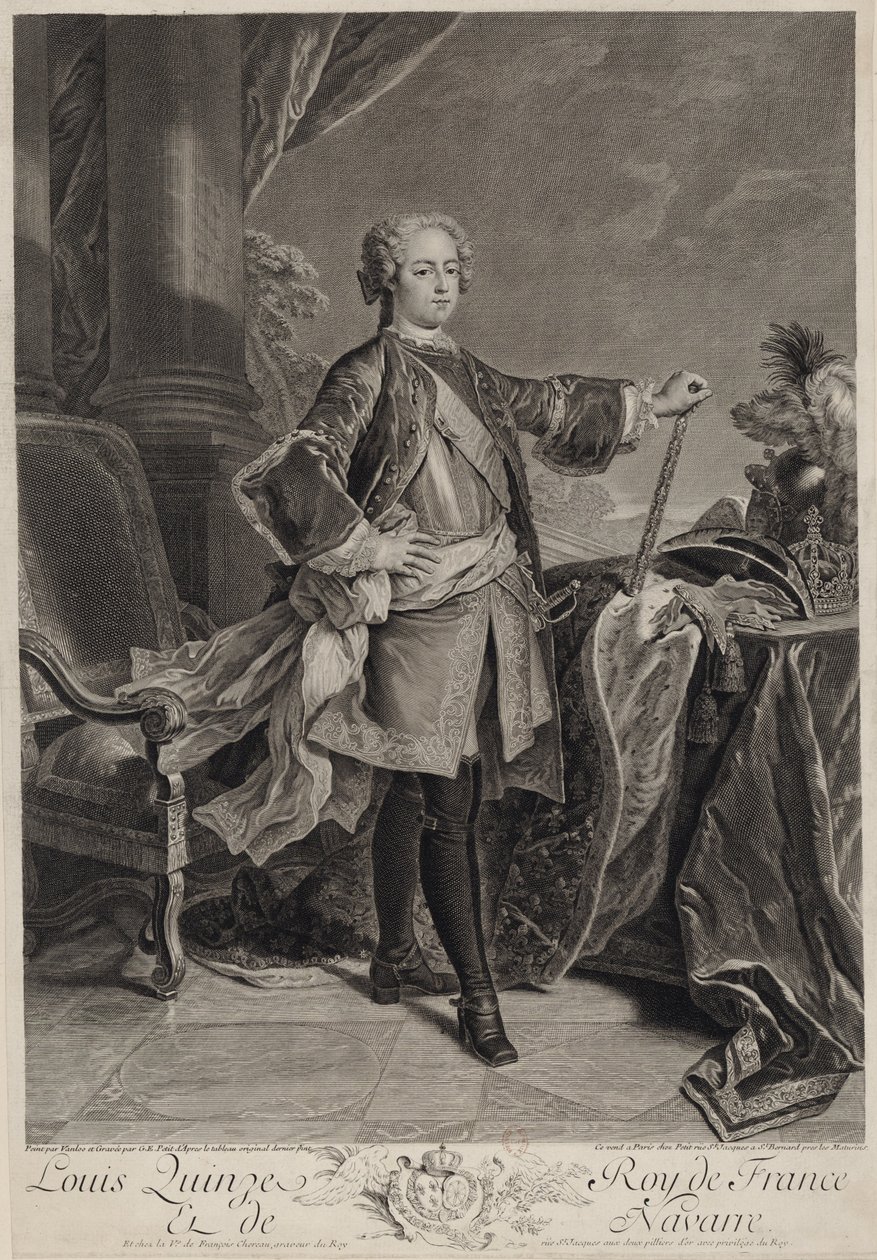 Portret van Lodewijk XV van Frankrijk door Gilles Edme Petit