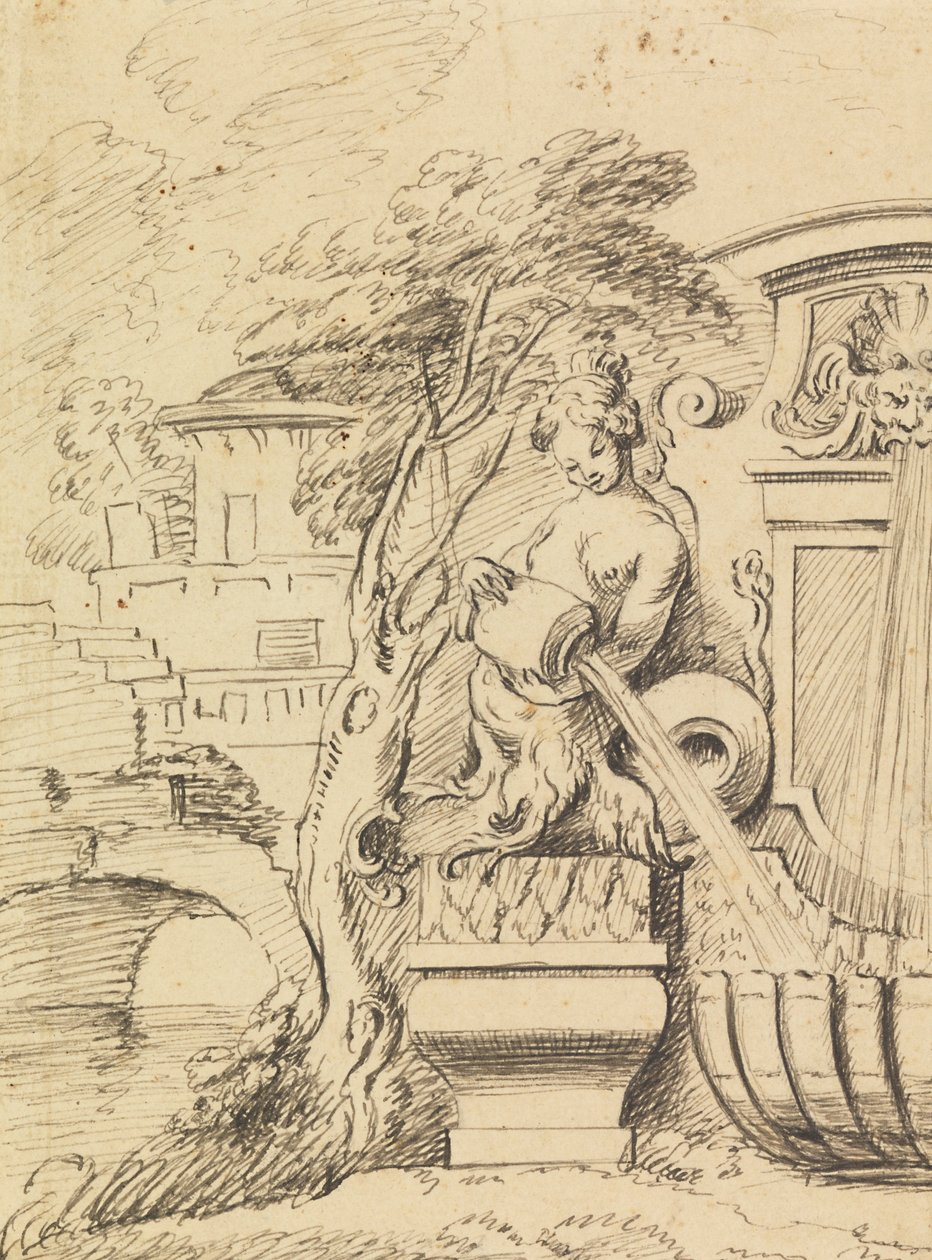 Ontwerp voor een fontein door Gilles Marie Oppenord