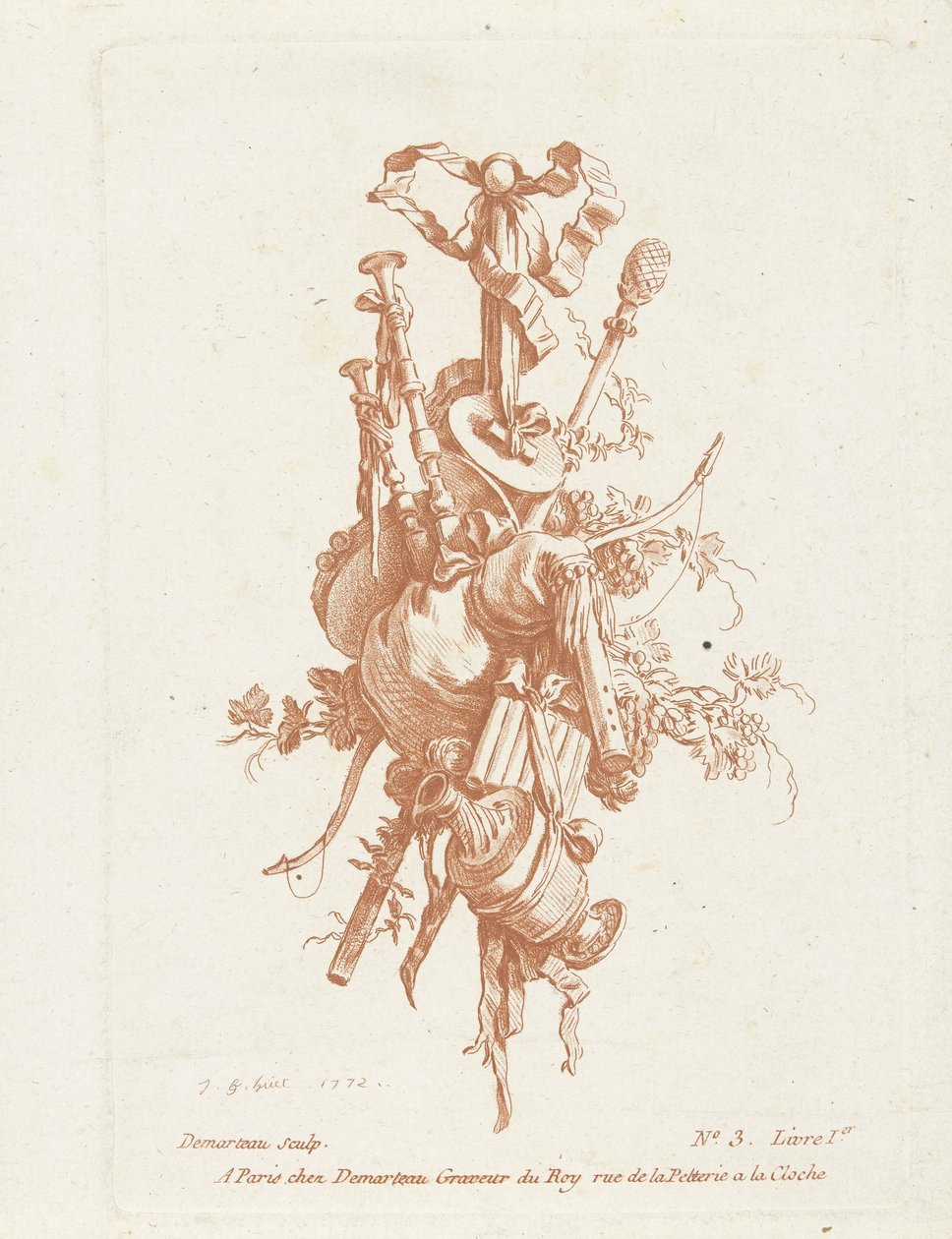 Trofee met muziekinstrumenten door Gilles Antoine Demarteau