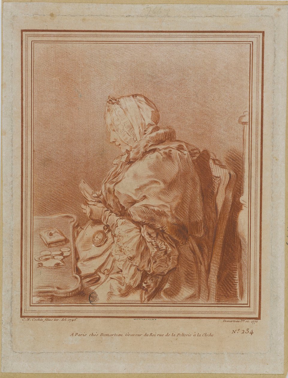 Portret van Madame Geoffrin 1699-1777, 1770 door Gilles Demarteau
