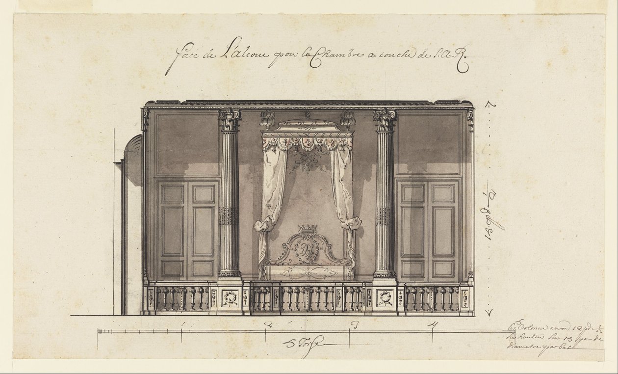Bednis voor de hertog van Orléans, Palais Royal, Parijs door Gilles Marie Oppenord