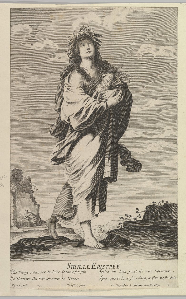 Sibylle Erythréenne, ca. 1635 door Gilles Rousselet and Abraham Bosse