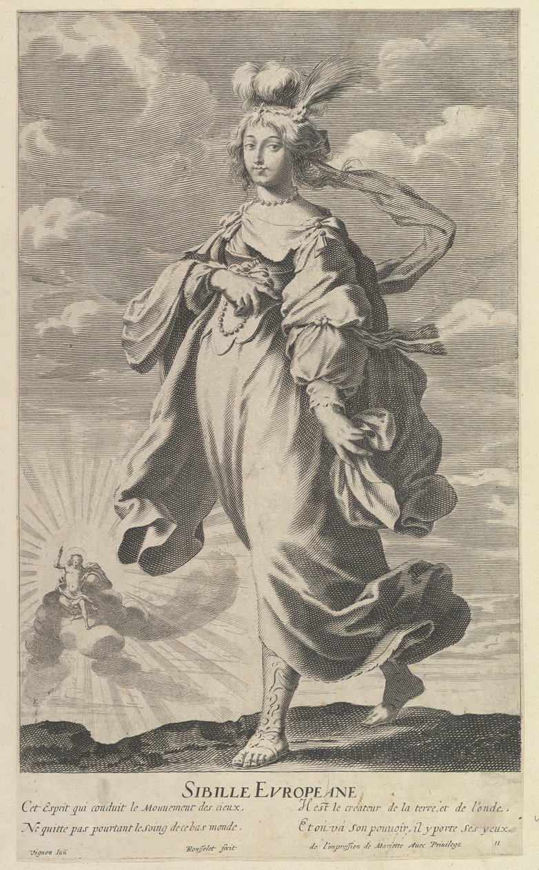 Sibylle Européenne door Gilles Rousselet and Abraham Bosse