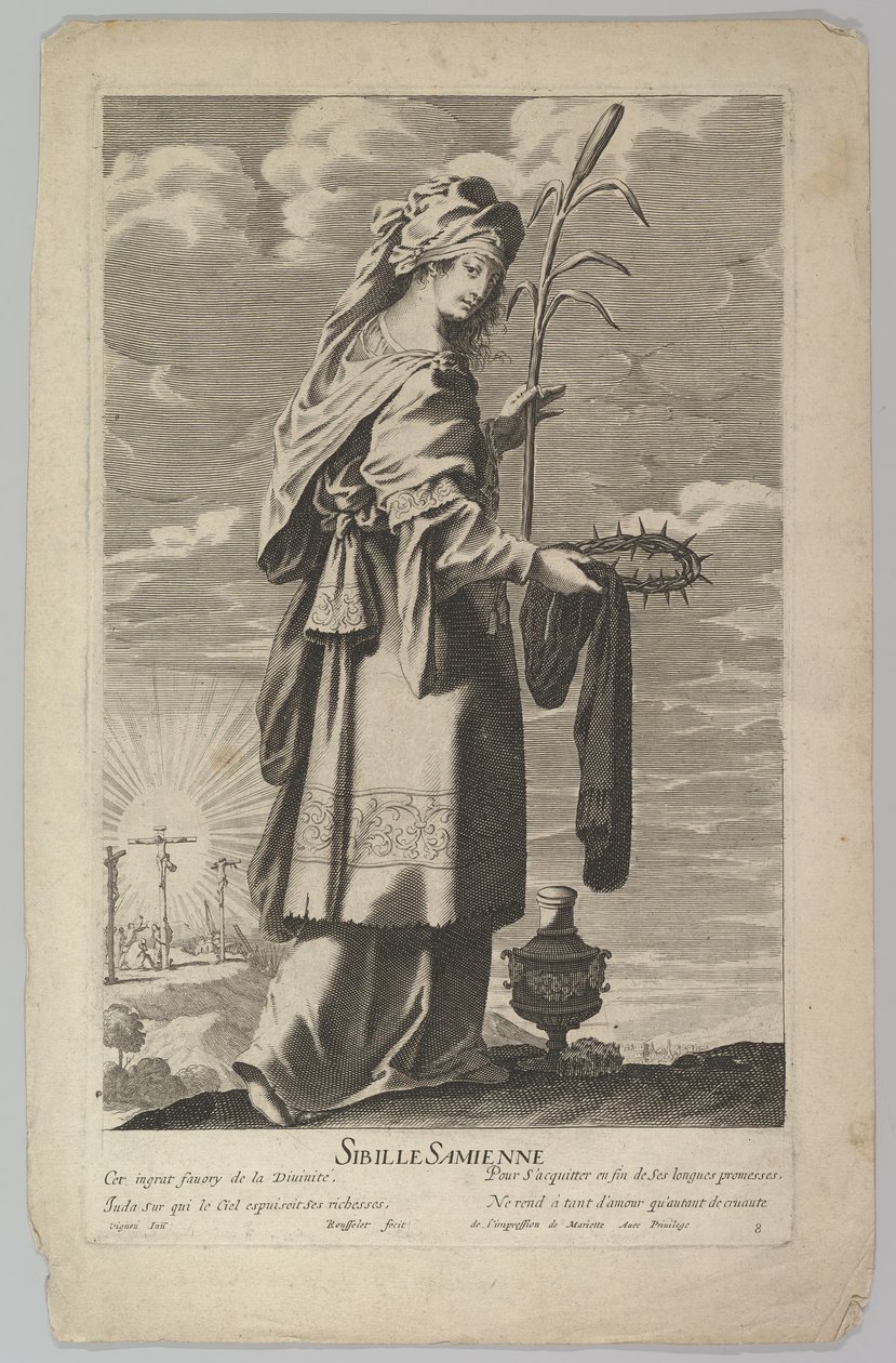 Sibylle Samienne, ca. 1635 door Gilles Rousselet and Abraham Bosse
