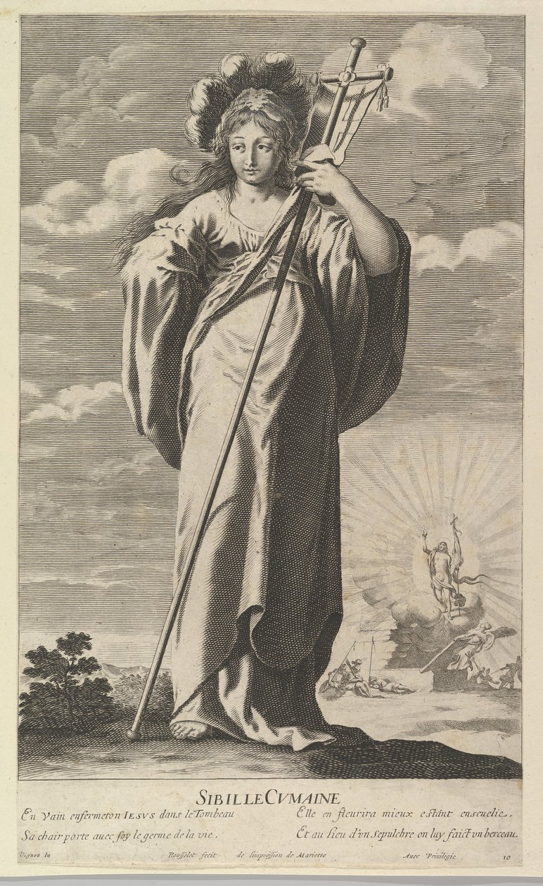Sibylle de Cumes, ca. 1635. Makers: Gilles Rousselet, Abraham Bosse door Gilles Rousselet and Abraham Bosse