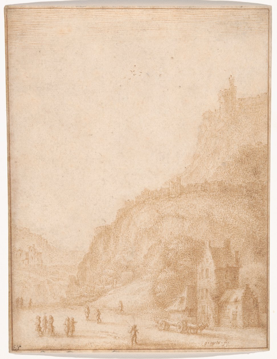 Landschap met Figuren en Paarden op de Voorgrond door Gillis Neyts