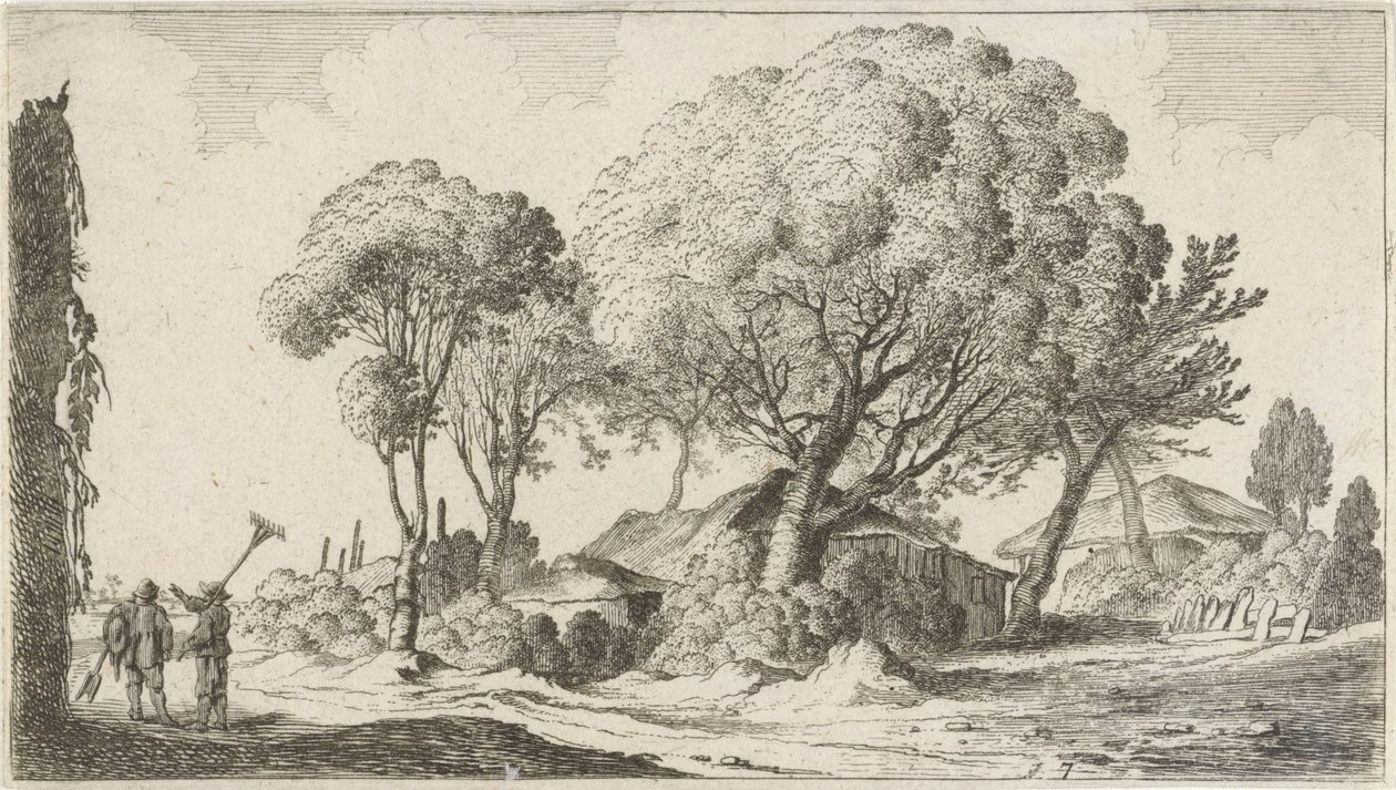 Boerderijen tussen bomen door Gillis van Scheyndel (I)