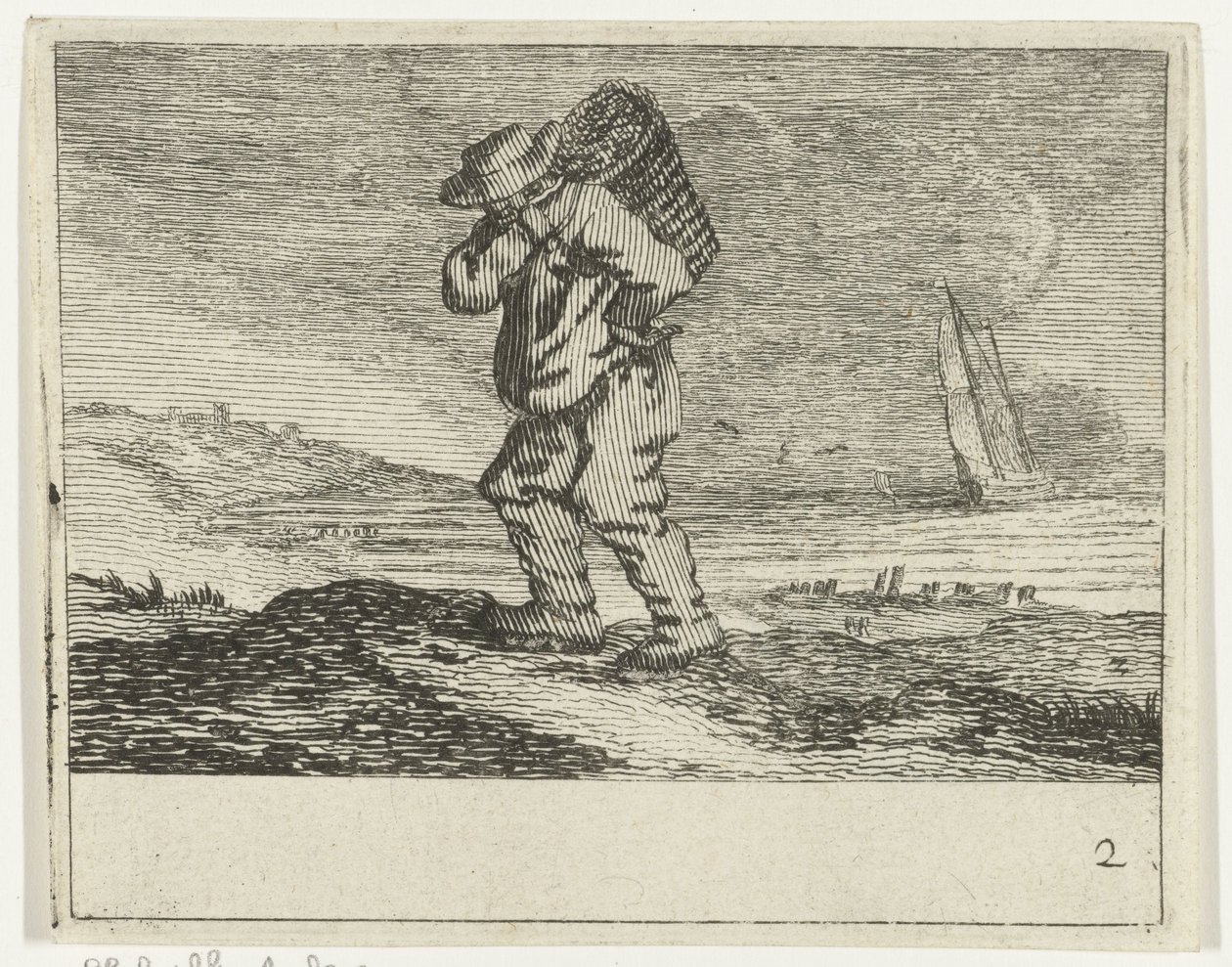 Duinlandschap met een visser door Gillis van Scheyndel (I)