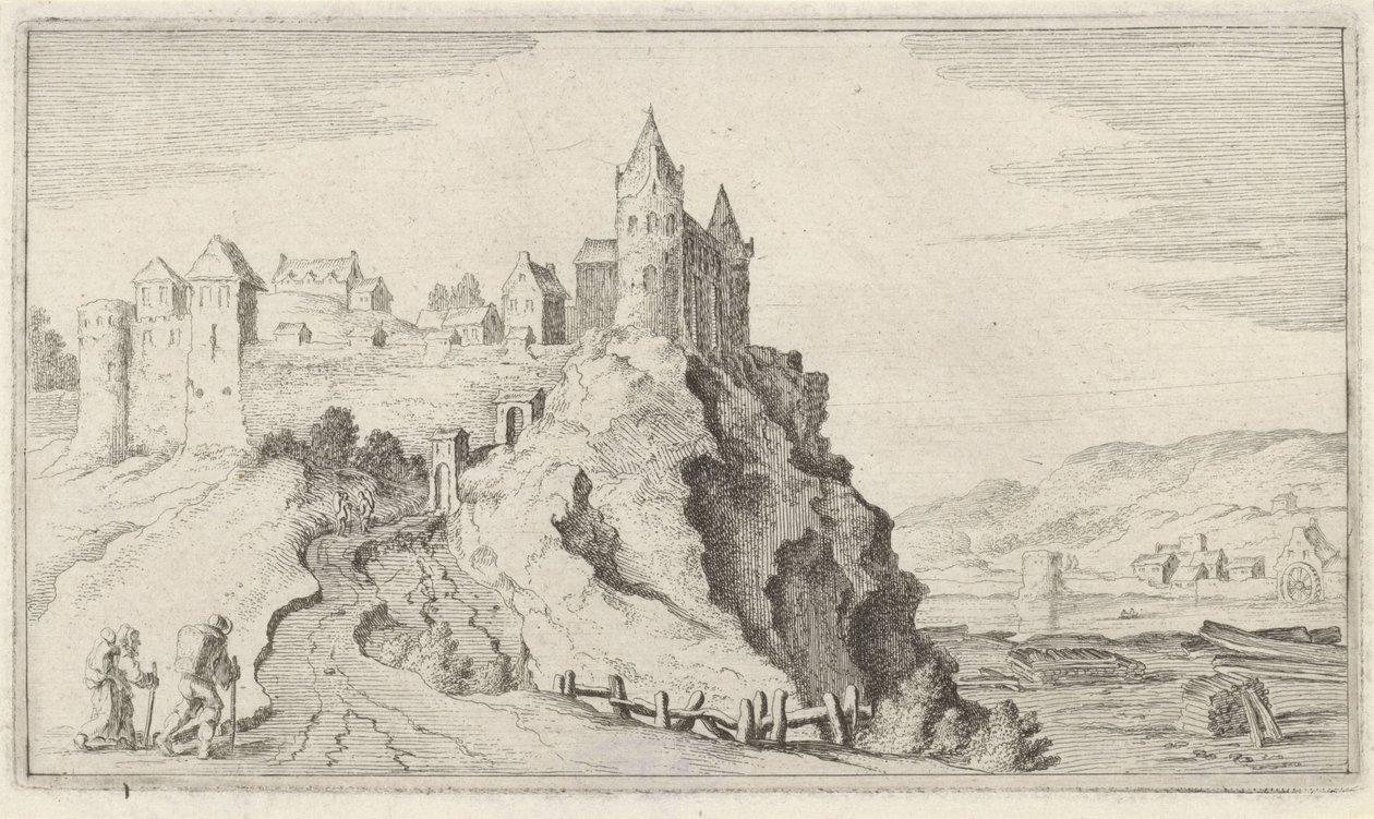 Vestingstad op een heuvel door Gillis van Scheyndel (I)