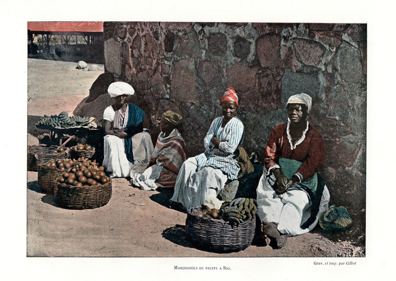 Fruitverkopers, Rio de Janeiro, Brazilië, 19e eeuw door Gillot