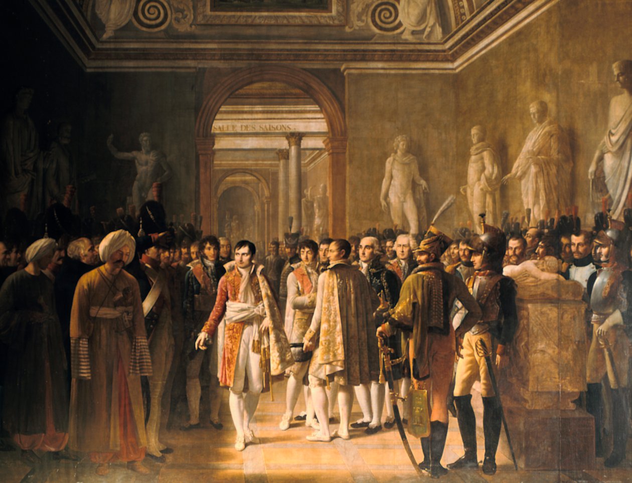 Napoleon ontvangt de afgevaardigden van het leger in het Louvre, 8 december 1804, 1808 door Gioacchino Giuseppe Serangeli